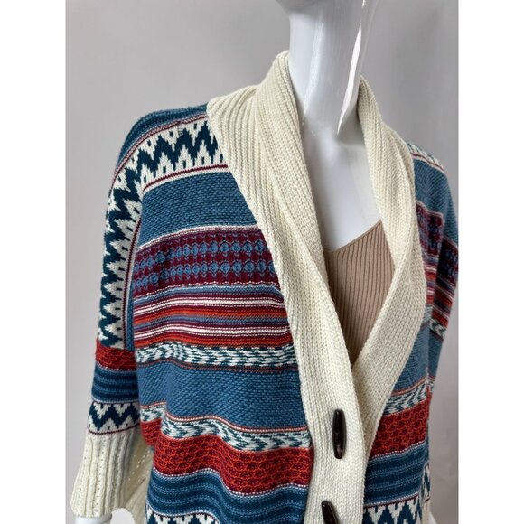 Jon & Anna M Knit Sweater Cardigan Multicolor Acrylic Blend Shawl Collar - Picture 9 of 16
